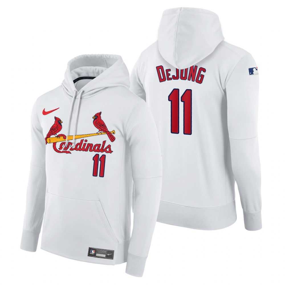 Men St.Louis Cardinals 11 Dejung white home hoodie 2021 MLB Nike Jerseys
